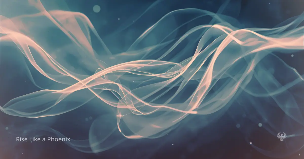 Soft flowing ribbons of light representing the movement of prana through the energetic system.