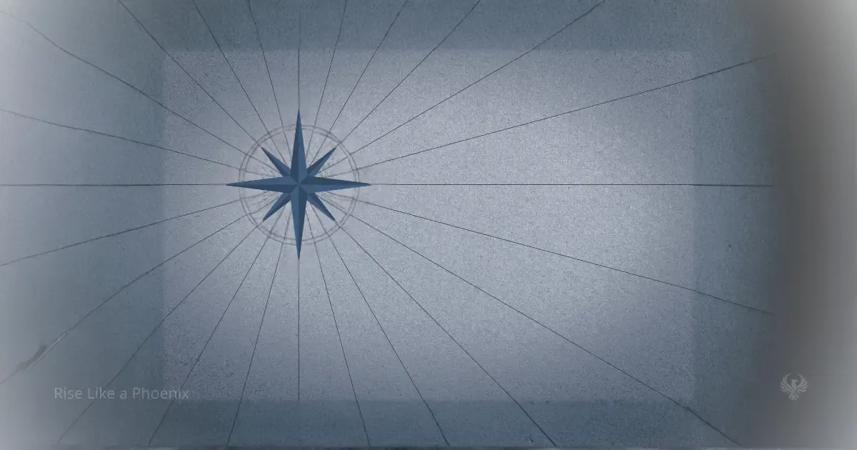 Abstract compass symbol representing astrology as inner orientation and conscious navigation.