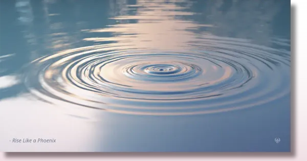 Ripple effect in water representing karma as cause and effect