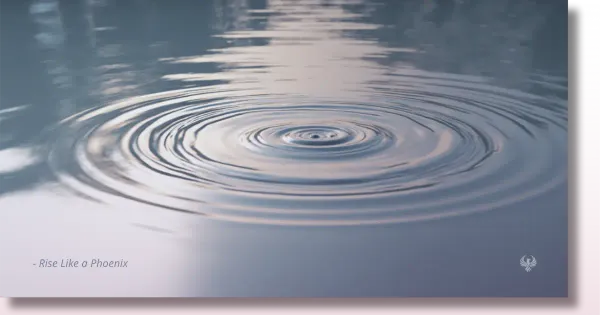 Ripple effect in water representing karma as cause and effect