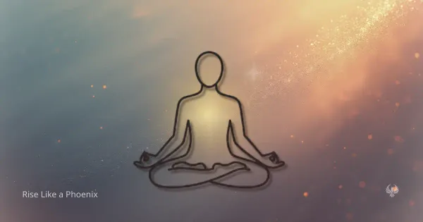 Minimalist figure in meditation with soft golden light, symbolizing inner life-force energy.