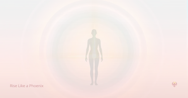 Silhouette with soft light radiating from the pelvic region and rising upward, symbolizing the overlap between sexual energy and kundalini awakening.